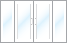 Malibu swinging French door OXXO configuration