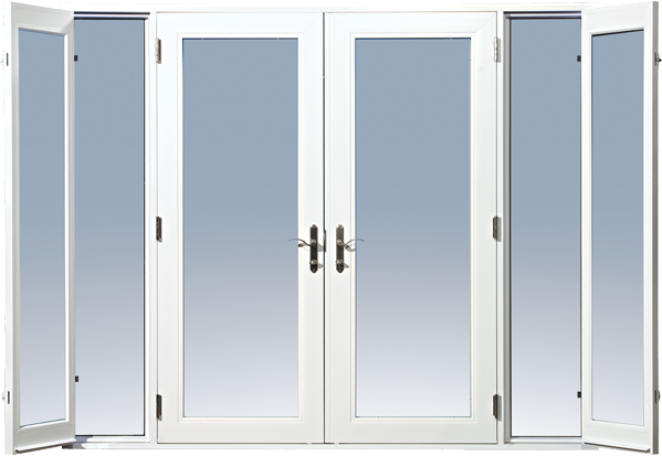 Malibu swinging French door operable sidelight configurations