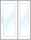 Malibu swinging French door XO configuration