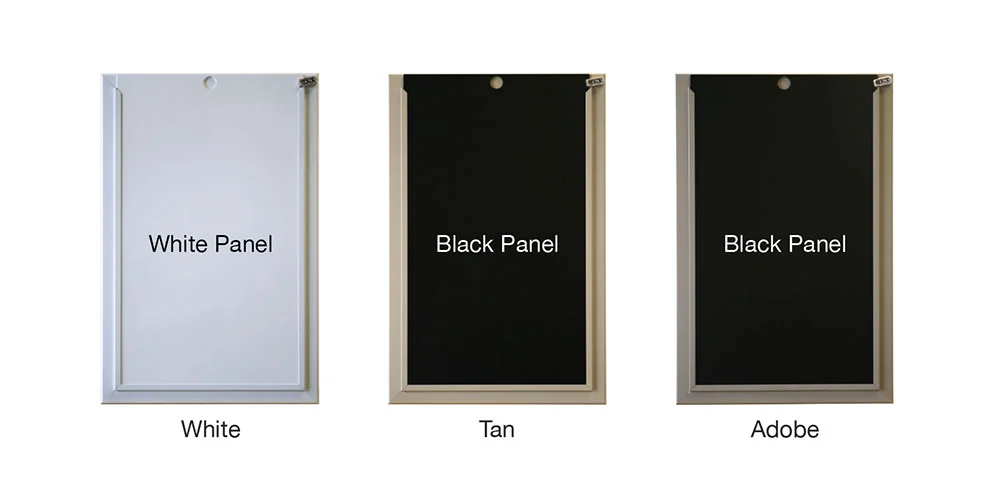 White, Tan, and Adobe Anlin pet-door panel colors