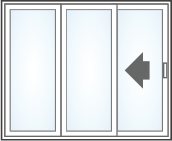 Malibu sliding patio door OOX configuration