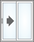 Malibu sliding patio door XO configuration