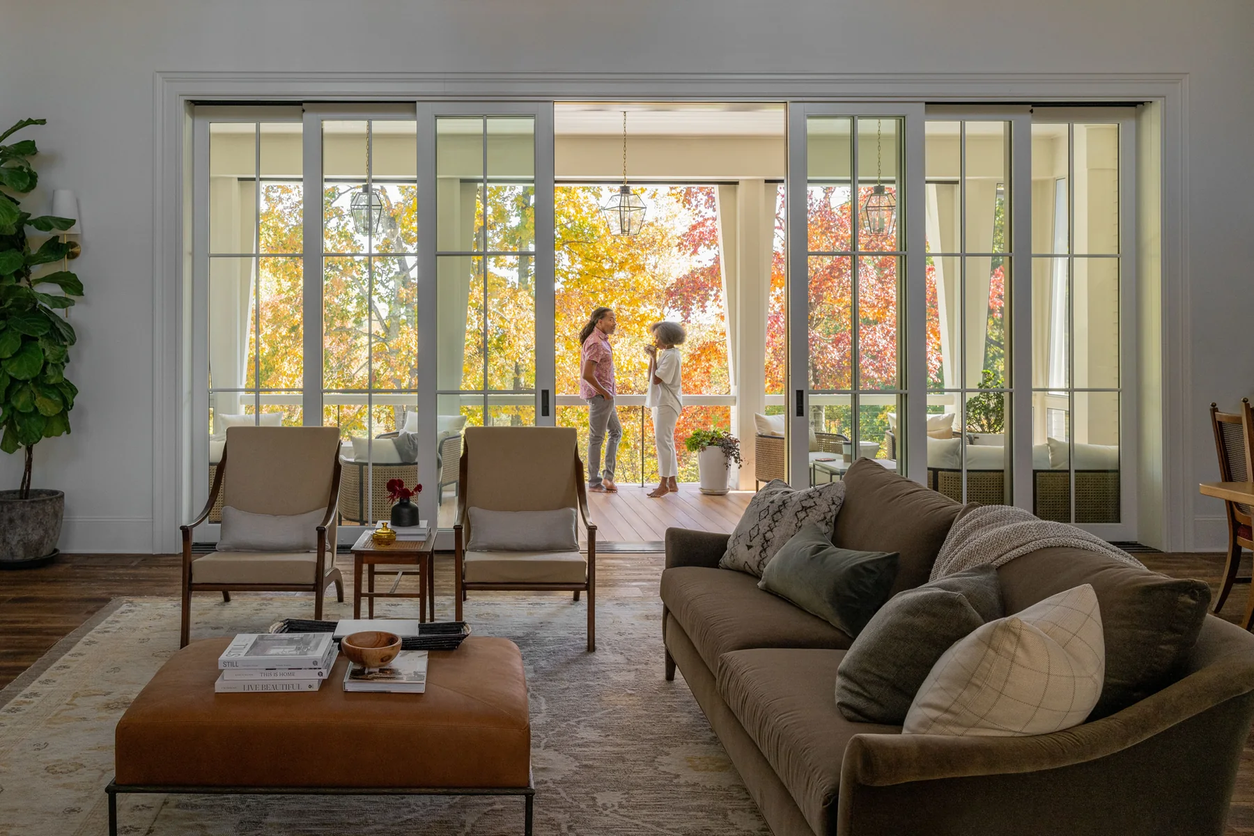 Marvin Ultimate multi-slide door in a finished large opening