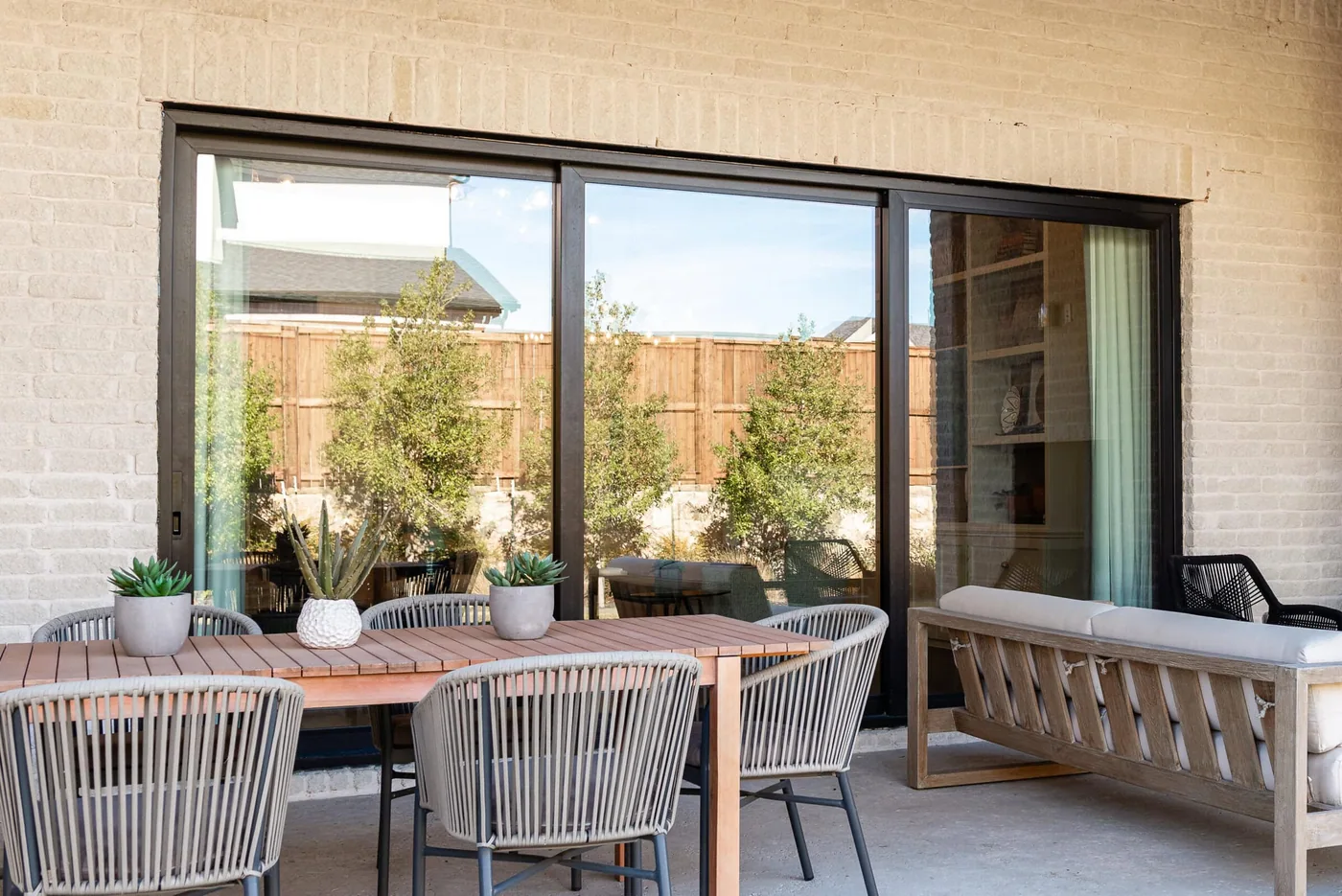 Win-Dor 3750 multi-slide door system in a wide patio opening